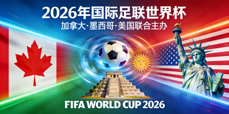 2026年国际足联世界杯三大主办国联合宣传图