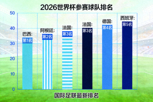 2026世界杯参赛球队排名柱状图